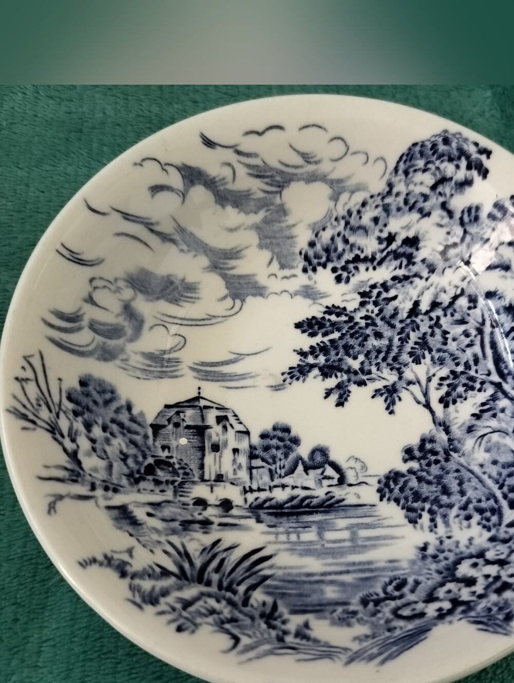 Vintage Enoch Wedgwood "Countryside" Blue White Small Bowl/Trinket Dish England